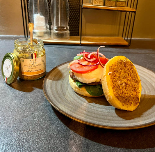 Burger sauce moutarde miel romarin