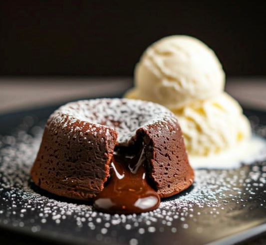 Fondant au chocolat, épiphaniste cacao noir & sa glace vanille